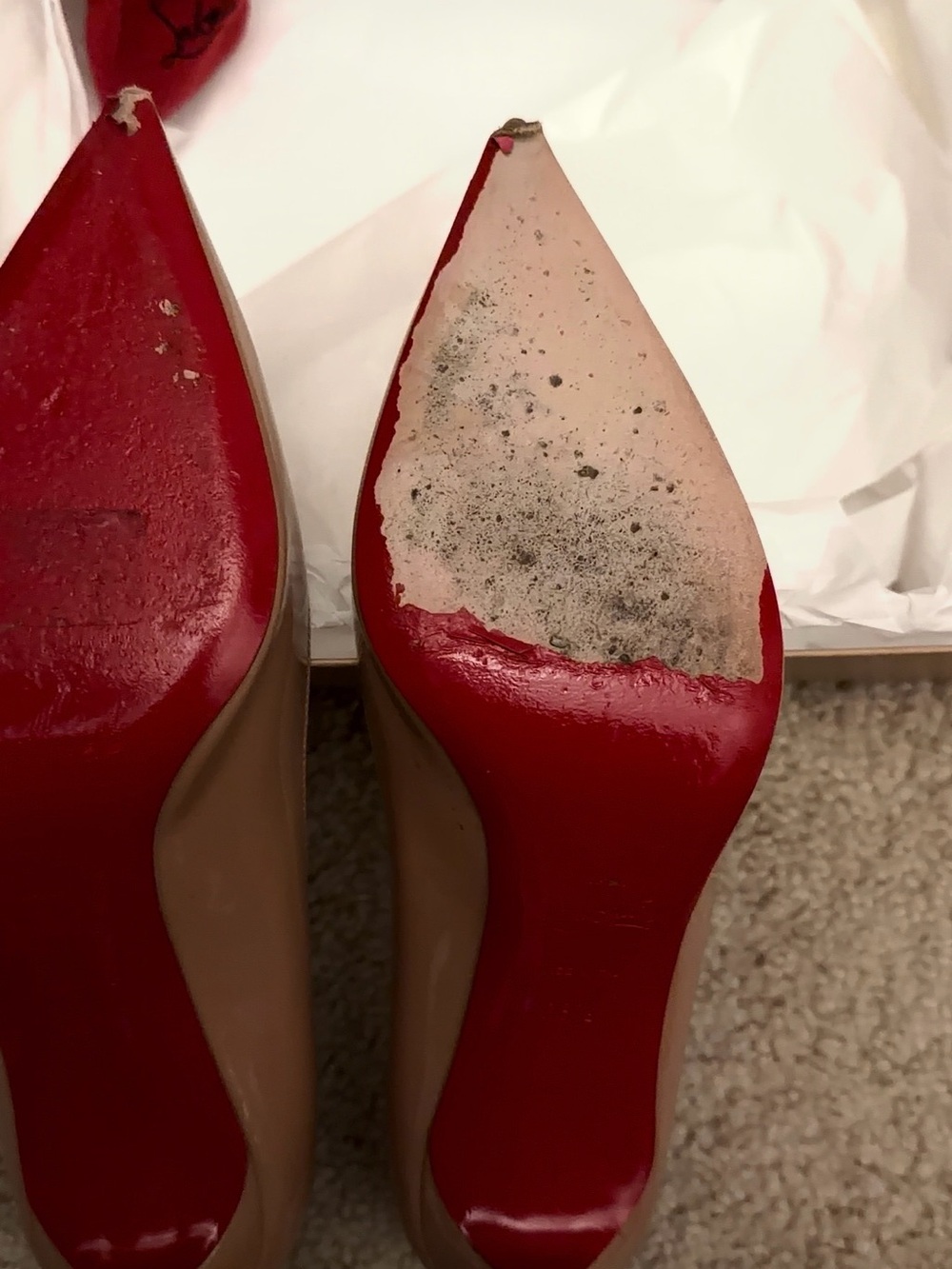 Christian Louboutin Kate Nude Patent Leather sz 38.5